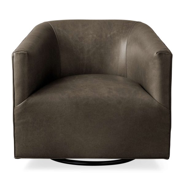 Ellison Leather Plinth Swivel Chair