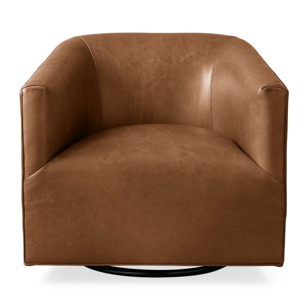 Ellison Leather Plinth Swivel Chair